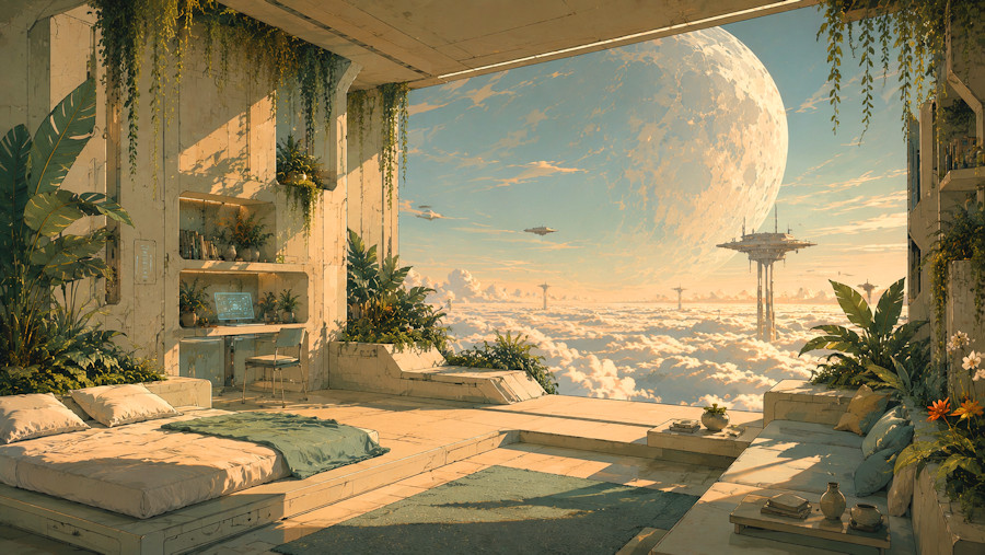Habitación sobre las nubes
